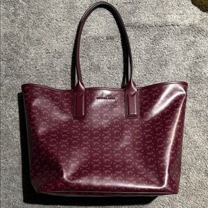 Michael Kors Maroon Logo-Print Tote